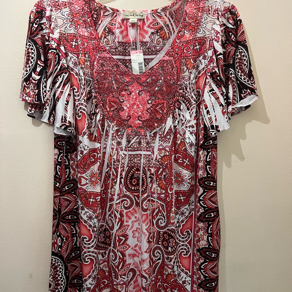 Live and Let Live Pink Embellished Top
